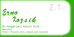 erno kozsik business card
